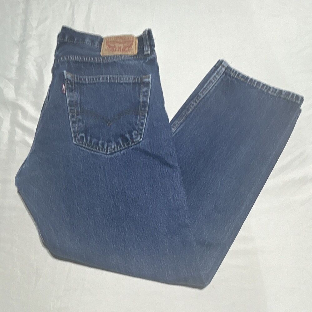 Levis 505 Regular Fit Medium Wash Blue Denim Jeans Mens W36 L30